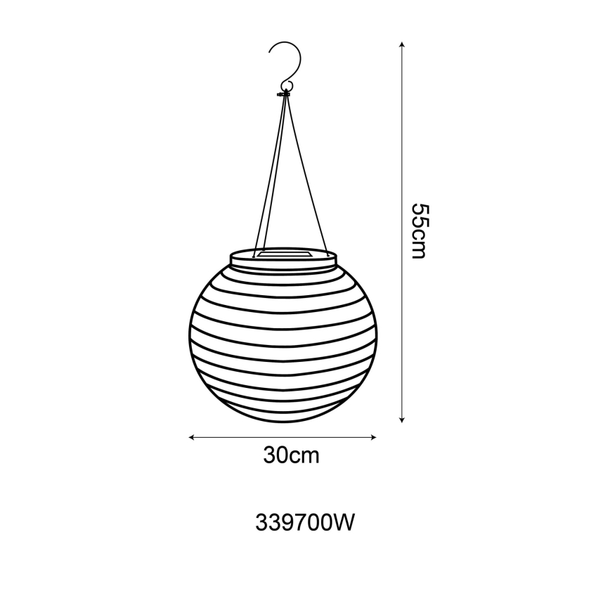 Globo - LED Pakabinamas šviestuvas, įkraunamas saulės energija LED/0,5W/3V IP44 balta 300 mAh