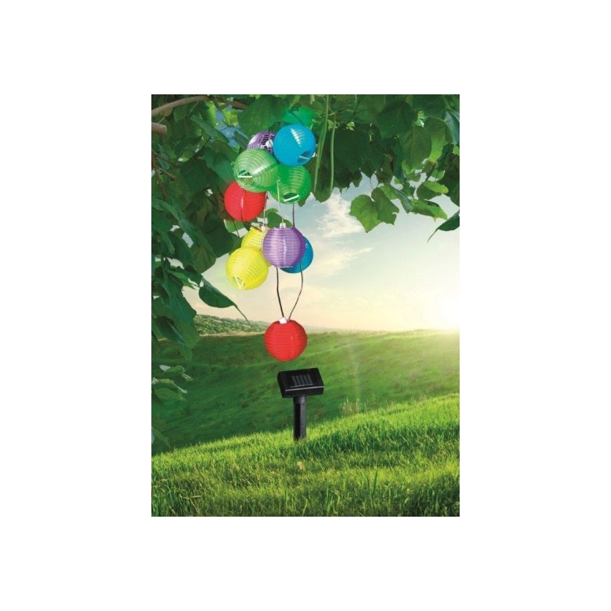 Globo - LED grandinė, įkraunama saulės šviesa 10xLED/0,06W/1,2V IP44