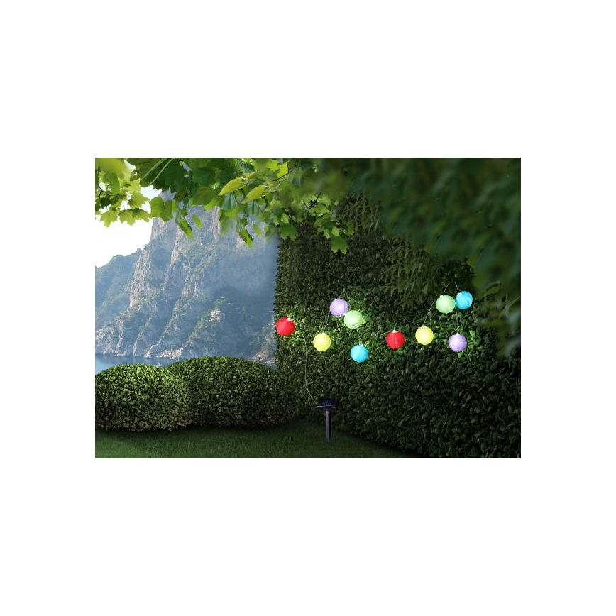 Globo - LED grandinė, įkraunama saulės šviesa 10xLED/0,06W/1,2V IP44