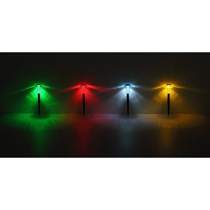 Globo - KOMPLEKTAS 4x LED RGB šviestuvas, įkraunamas saulės energija LED/0,05W/3V IP44