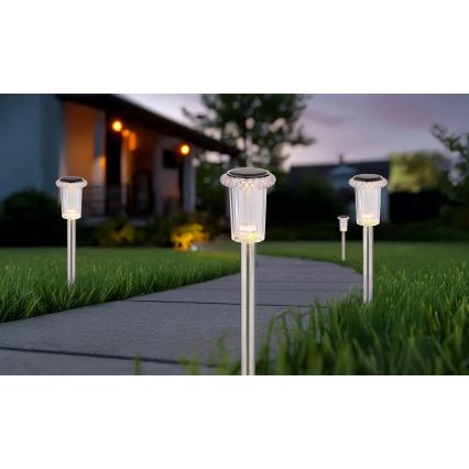 Globo - KOMPLEKTAS 4x LED apšvietimas, įkraunamas saulės energija LED/0,06W/1,2V IP44 100 mAh