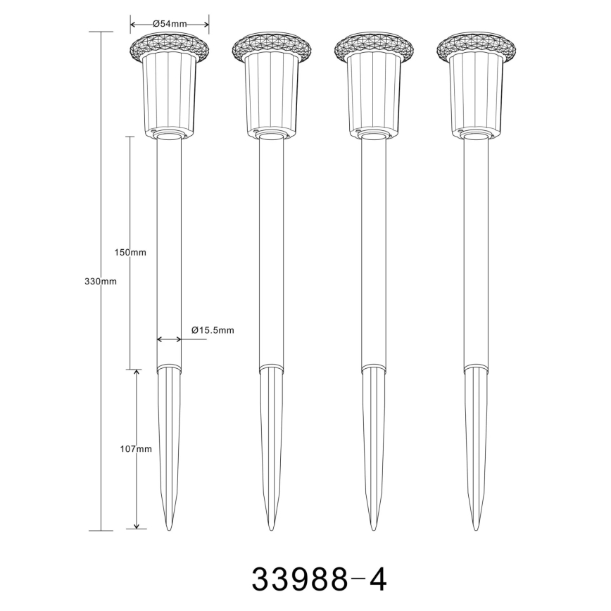 Globo - KOMPLEKTAS 4x LED apšvietimas, įkraunamas saulės energija LED/0,06W/1,2V IP44 100 mAh