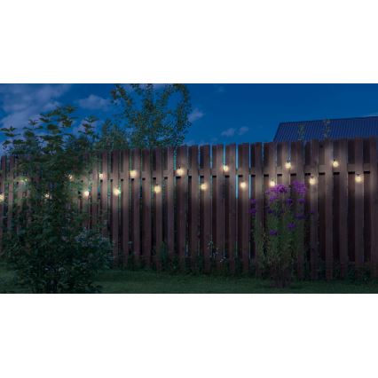 Globo - LED Dekoratyvinė lauko girlianda 10xLED/0,27W/230V 7,5 m IP44 juoda