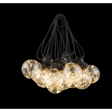 Globo - LED Dekoratyvinė lauko girlianda 10xLED/0,27W/230V 7,5 m IP44 juoda