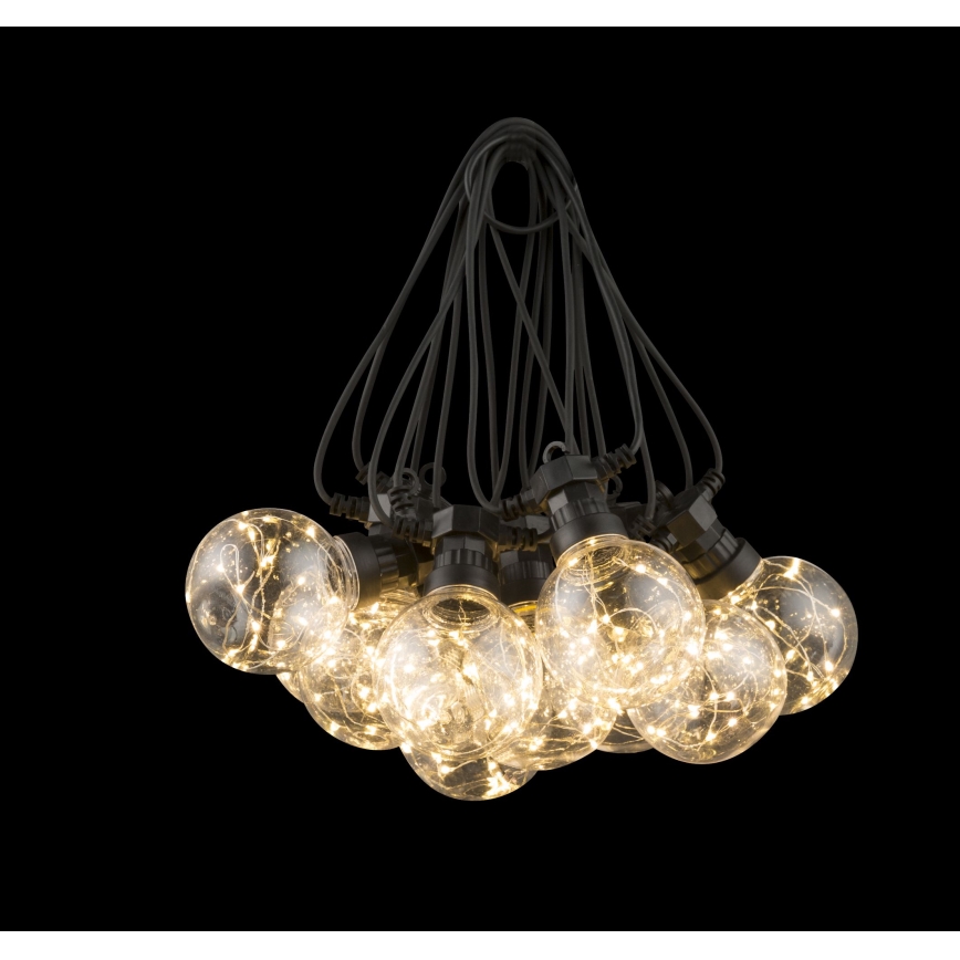 Globo - LED Dekoratyvinė lauko girlianda 10xLED/0,27W/230V 7,5 m IP44 juoda