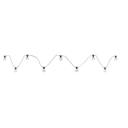 Globo - LED Dekoratyvinė lauko girlianda 10xLED/0,27W/230V 7,5 m IP44 juoda
