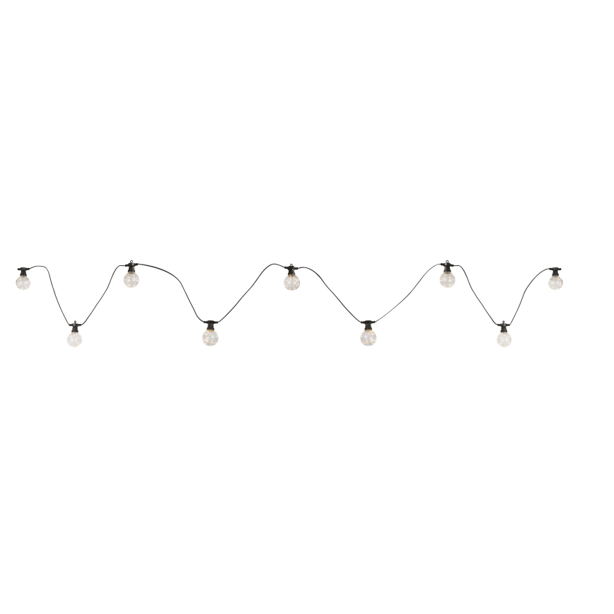 Globo - LED Dekoratyvinė lauko girlianda 10xLED/0,27W/230V 7,5 m IP44 juoda