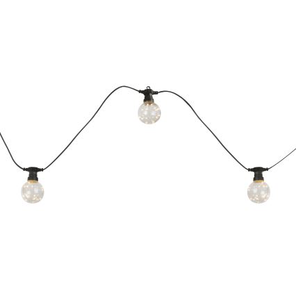 Globo - LED Dekoratyvinė lauko girlianda 10xLED/0,27W/230V 7,5 m IP44 juoda