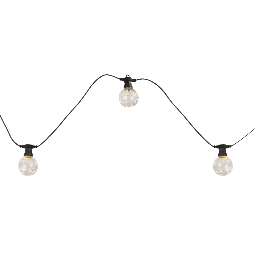 Globo - LED Dekoratyvinė lauko girlianda 10xLED/0,27W/230V 7,5 m IP44 juoda