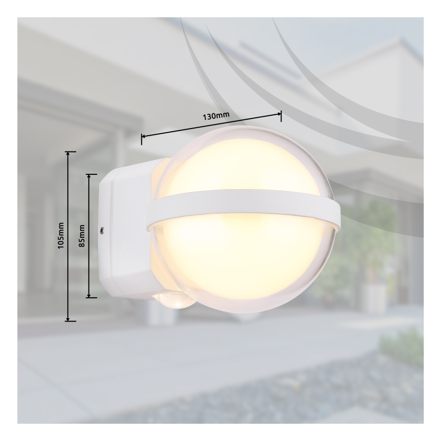 Globo - LED sieninis lauko šviestuvas LED/12W/230V IP54 balta
