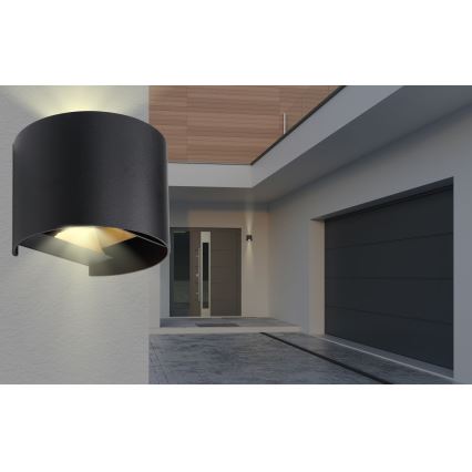 Globo - LED sieninis lauko šviestuvas 2xLED/3W/230V IP44 juoda