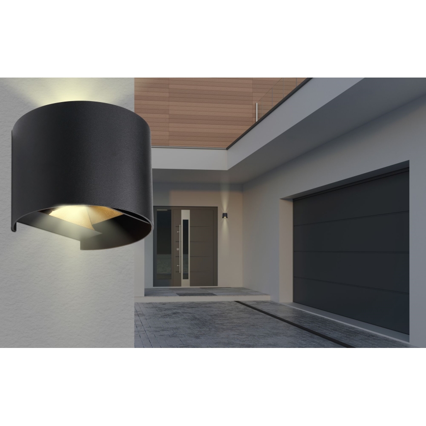 Globo - LED sieninis lauko šviestuvas 2xLED/3W/230V IP44 juoda