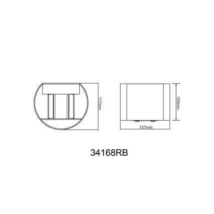 Globo - LED sieninis lauko šviestuvas 2xLED/3W/230V IP44 juoda