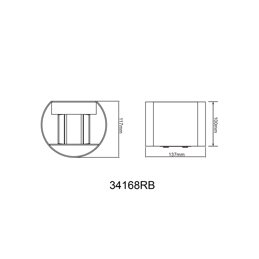 Globo - LED sieninis lauko šviestuvas 2xLED/3W/230V IP44 juoda