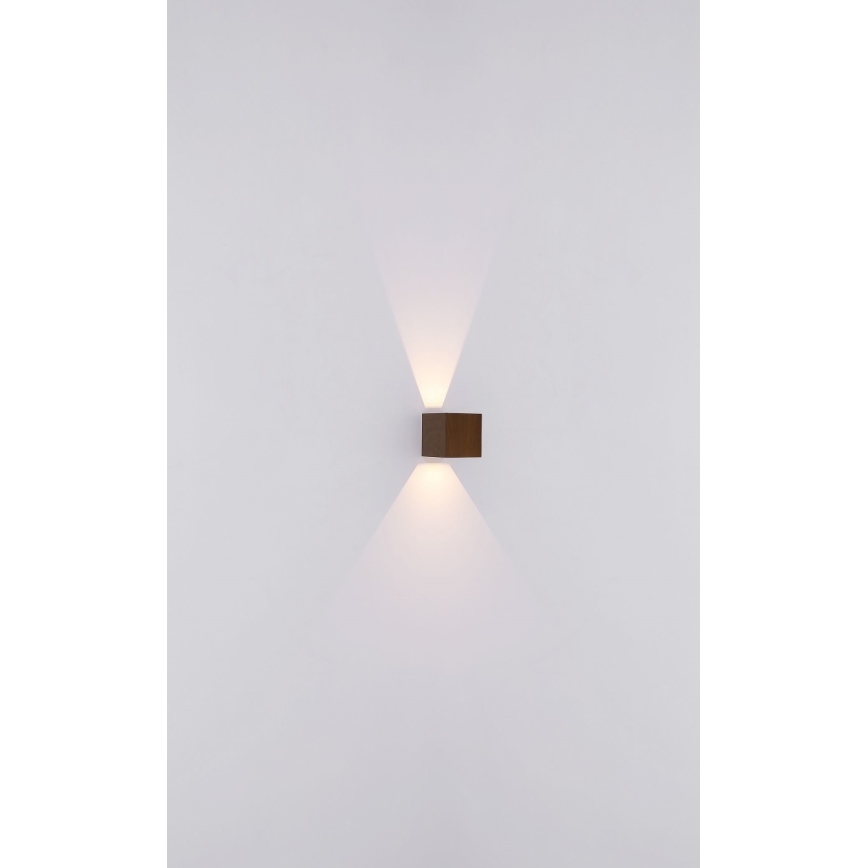 Globo - LED sieninis lauko šviestuvas 2xLED/3W/230V IP44 ruda