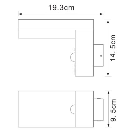 Globo - LED lauko sieninis šviestuvas su jutikliu LED/9,5W/230V IP44