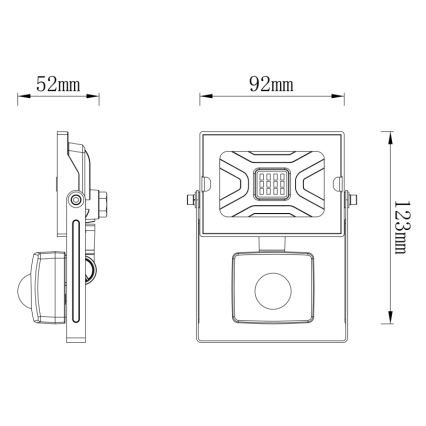 Globo - LED Prožektorius su jutikliu LED/10W/230V IP44