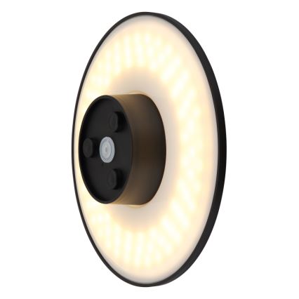 Globo - LED sieninis lauko šviestuvas LED/15W/230V 3000/4000/6000K diametras 25,2 cm IP44 juoda