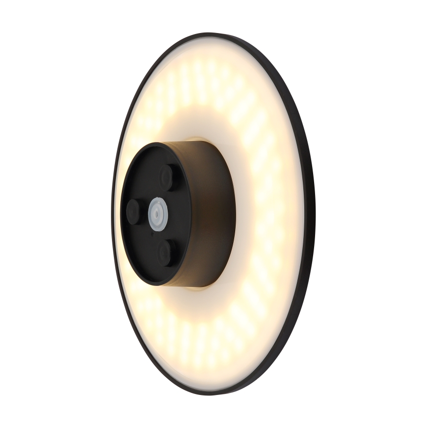 Globo - LED sieninis lauko šviestuvas LED/15W/230V 3000/4000/6000K diametras 25,2 cm IP44 juoda