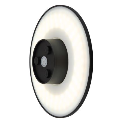 Globo - LED sieninis lauko šviestuvas LED/15W/230V 3000/4000/6000K diametras 25,2 cm IP44 juoda
