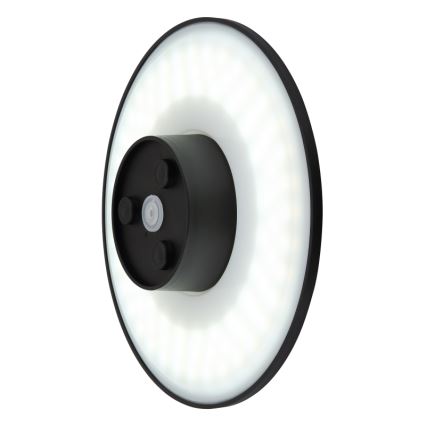 Globo - LED sieninis lauko šviestuvas LED/15W/230V 3000/4000/6000K diametras 25,2 cm IP44 juoda