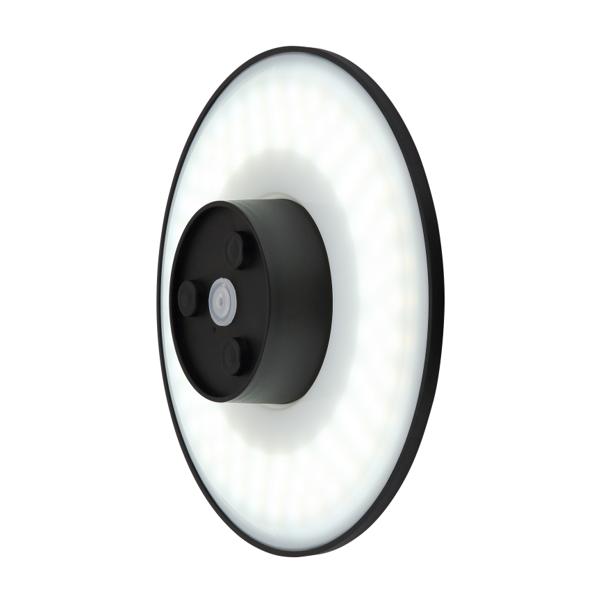 Globo - LED sieninis lauko šviestuvas LED/15W/230V 3000/4000/6000K diametras 25,2 cm IP44 juoda