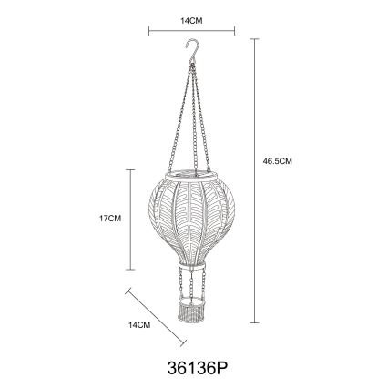 Globo - LED Pakabinama saulės dekoracija 20xLED/0,5W/3V IP44 Skraidantis balionas