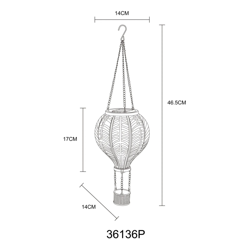 Globo - LED Pakabinama saulės dekoracija 20xLED/0,5W/3V IP44 Skraidantis balionas