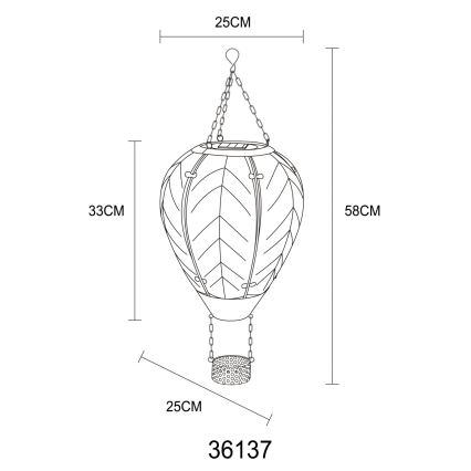 Globo - LED Pakabinama saulės dekoracija 24xLED/0,2W/3V IP44 Skraidantis balionas
