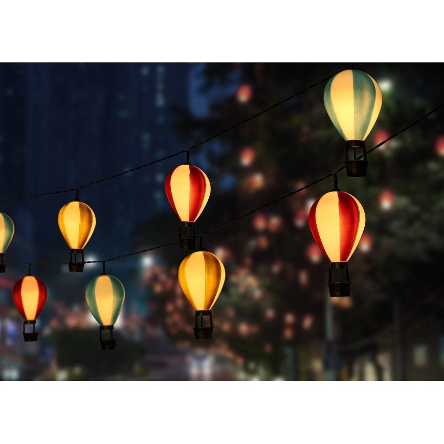 Globo - LED grandinė, įkraunama saulės šviesa 9xLED/0,06W/3V 390 cm IP44