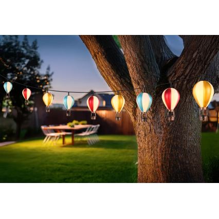 Globo - LED grandinė, įkraunama saulės šviesa 9xLED/0,06W/3V 390 cm IP44