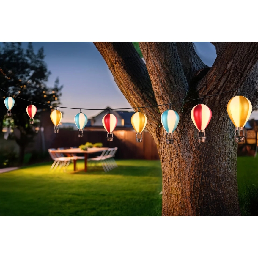 Globo - LED grandinė, įkraunama saulės šviesa 9xLED/0,06W/3V 390 cm IP44