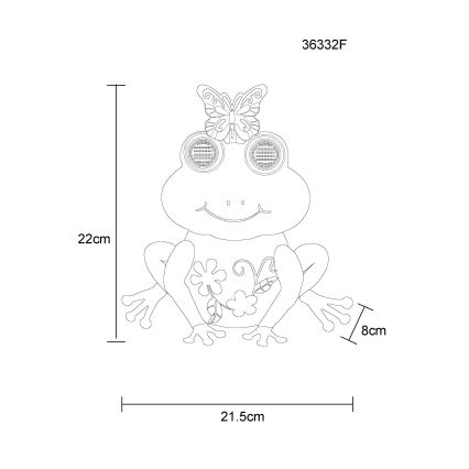 Globo - LED saulės šviestuvas 104xLED/3V IP44 300 mAh varlė