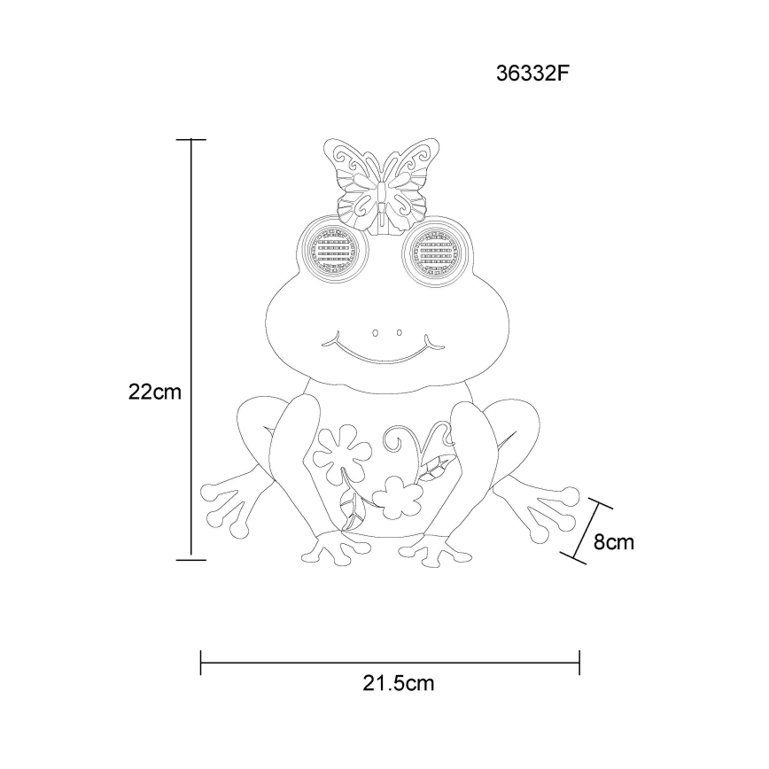 Globo - LED saulės šviestuvas 104xLED/3V IP44 300 mAh varlė