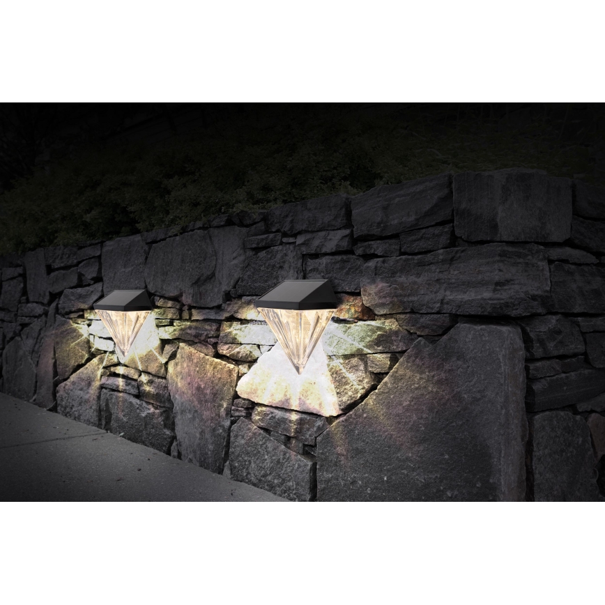 Globo - KOMPLEKTAS 2x LED sieninis šviestuvas, įkraunamas saulės energija LED/0,5W/3V IP44