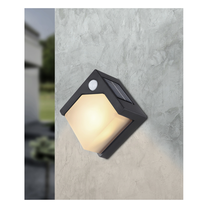 Globo - LED Saulės energijos šviestuvas su jutikliu LED/0,48W/3V IP44 600 mAh