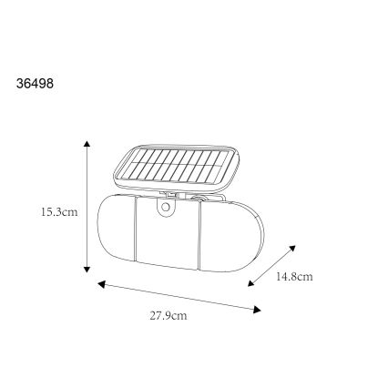 Globo - LED saulės šviestuvas su jutikliu LED/3,7V IP44 2000 mAh