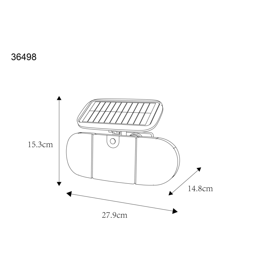 Globo - LED saulės šviestuvas su jutikliu LED/3,7V IP44 2000 mAh