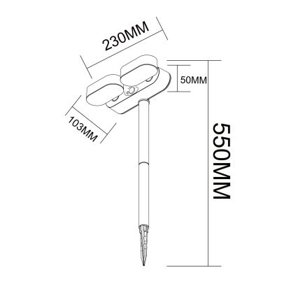 Globo - LED šviestuvas, įkraunamas saulės energija su jutikliu LED/7,2W/3V IP44
