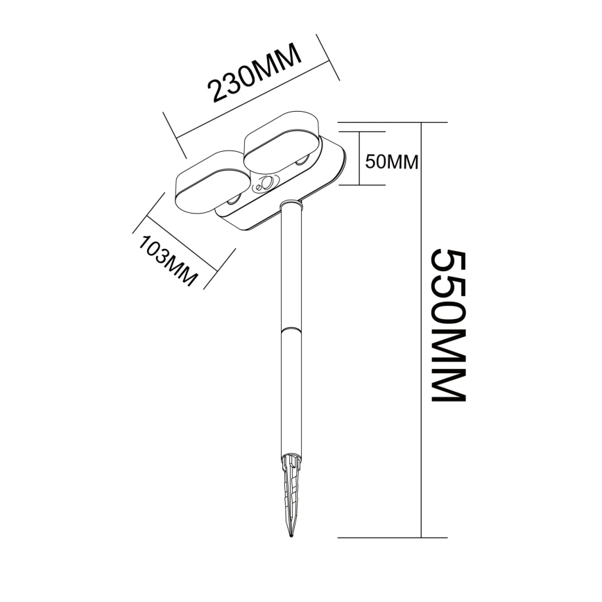 Globo - LED šviestuvas, įkraunamas saulės energija su jutikliu LED/7,2W/3V IP44