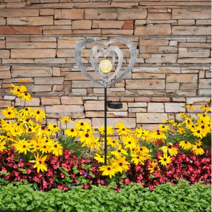 Globo - LED saulės šviestuvas LED/3V IP44 300 mAh sidabrinė širdis