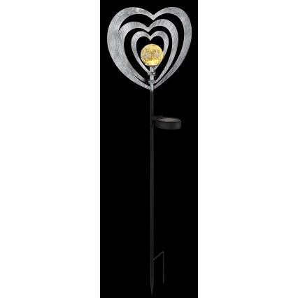 Globo - LED saulės šviestuvas LED/3V IP44 300 mAh sidabrinė širdis