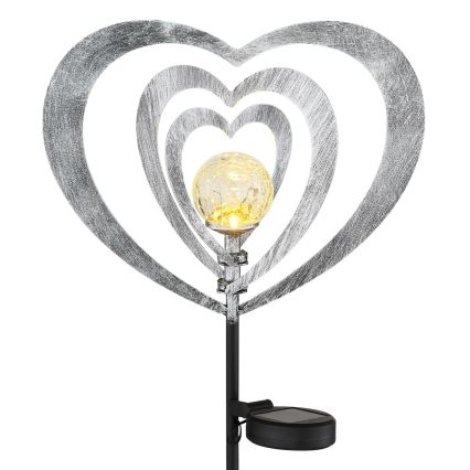 Globo - LED saulės šviestuvas LED/3V IP44 300 mAh sidabrinė širdis