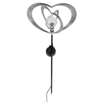 Globo - LED saulės šviestuvas LED/3V IP44 300 mAh sidabrinė širdis