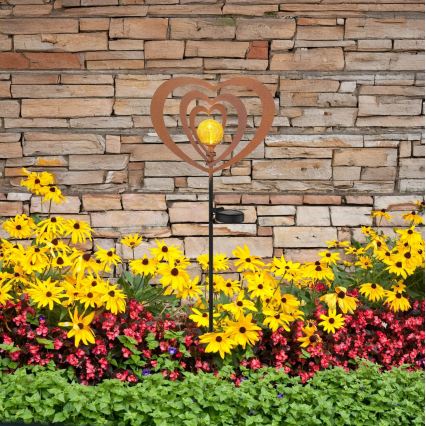 Globo - LED saulės šviestuvas LED/3V IP44 300 mAh rūdijusi širdis