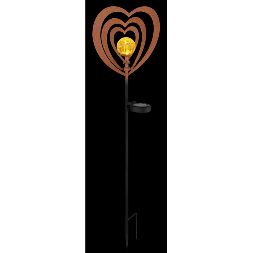 Globo - LED saulės šviestuvas LED/3V IP44 300 mAh rūdijusi širdis