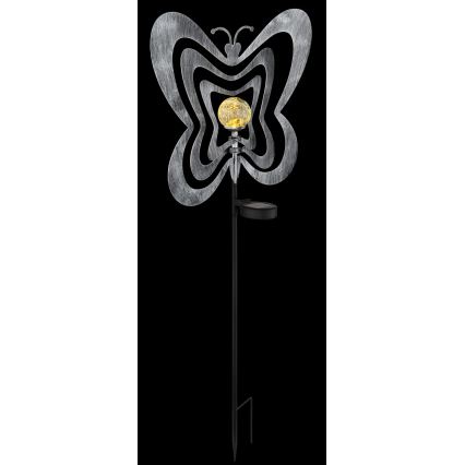 Globo - LED saulės šviestuvas LED/3V IP44 300 mAh sidabrinis drugelis
