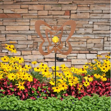 Globo - saulės LED šviestuvas LED/3V IP44 300 mAh rūdžių spalvos drugelis