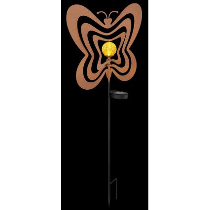 Globo - saulės LED šviestuvas LED/3V IP44 300 mAh rūdžių spalvos drugelis