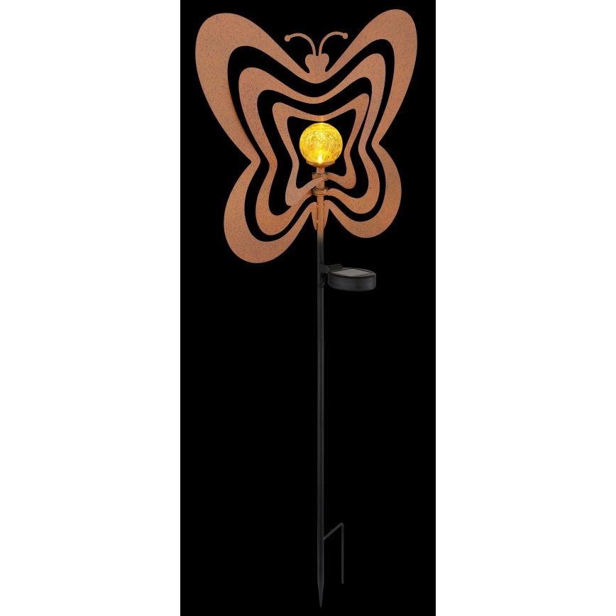 Globo - saulės LED šviestuvas LED/3V IP44 300 mAh rūdžių spalvos drugelis